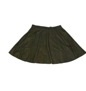 Full Tilt Olive Green Suede Skater Skirt Size S Casual Fall Winter Mini A-Line